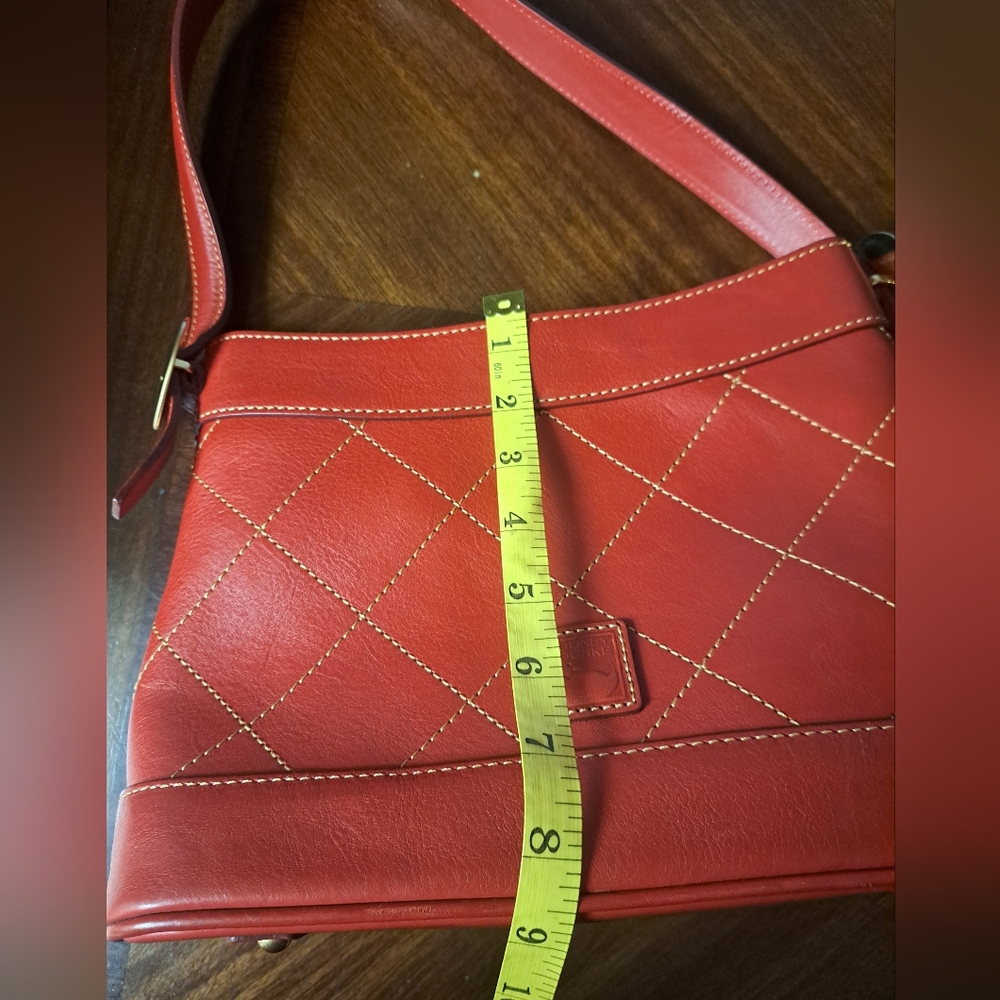 Dooney & Bourke Red Quilted Leather Shoulder Bag - Picture 12 of 13